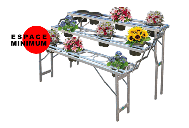 Présentoir à fleurs aluminium - matériel forain marchés et foires